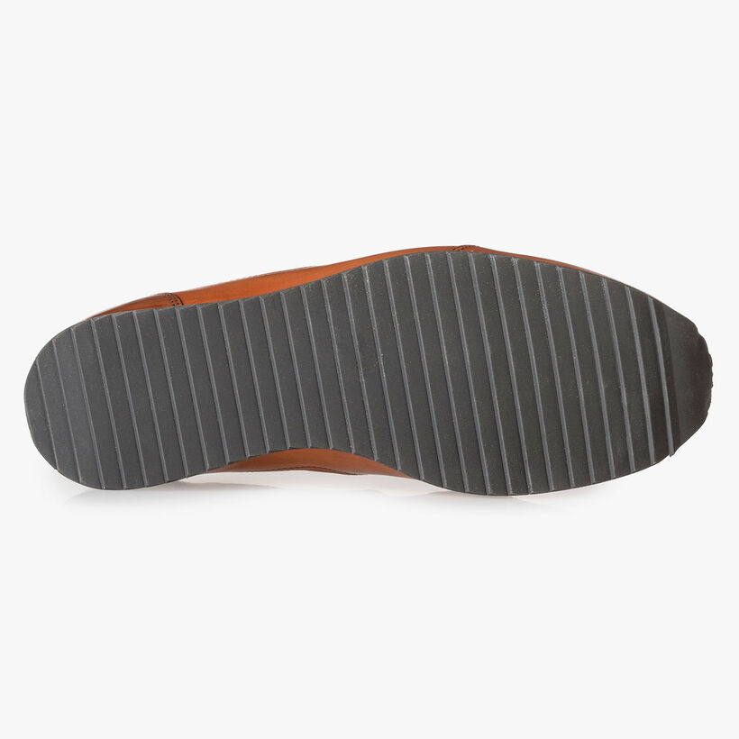 Dark cognac-coloured calf leather lace shoe