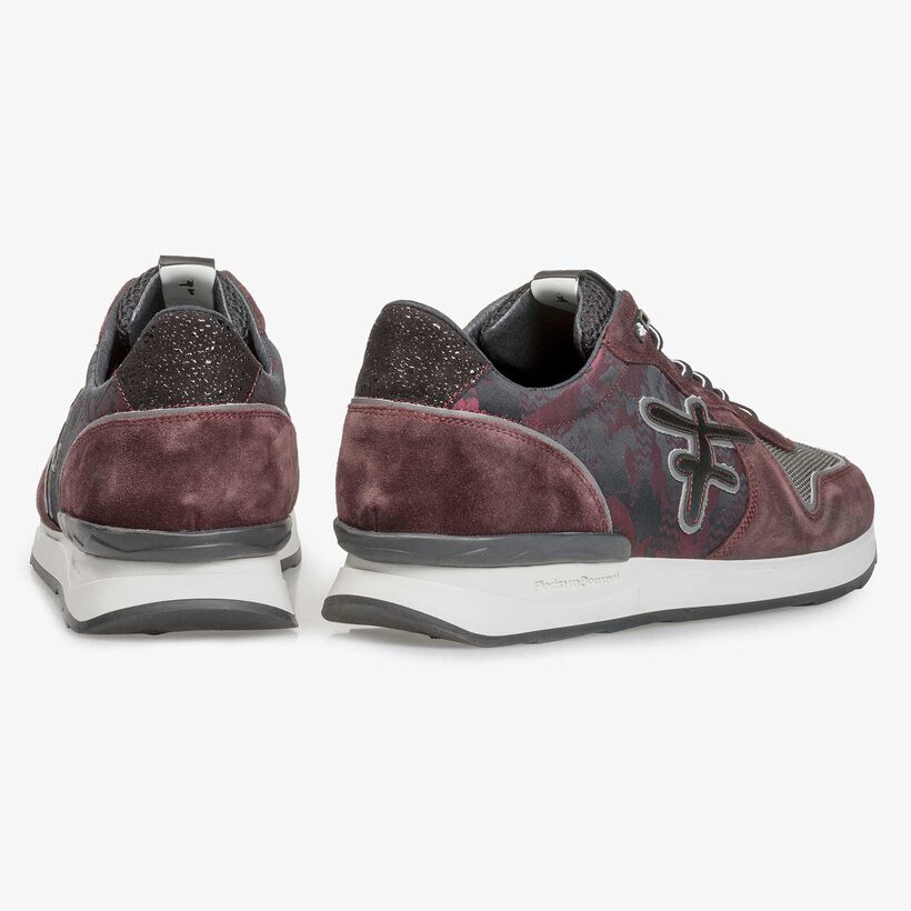 Red suede leather sneaker