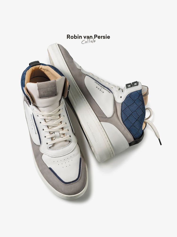 High-top sneaker calf leather white