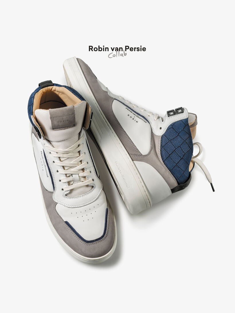 High-top sneaker calf leather white