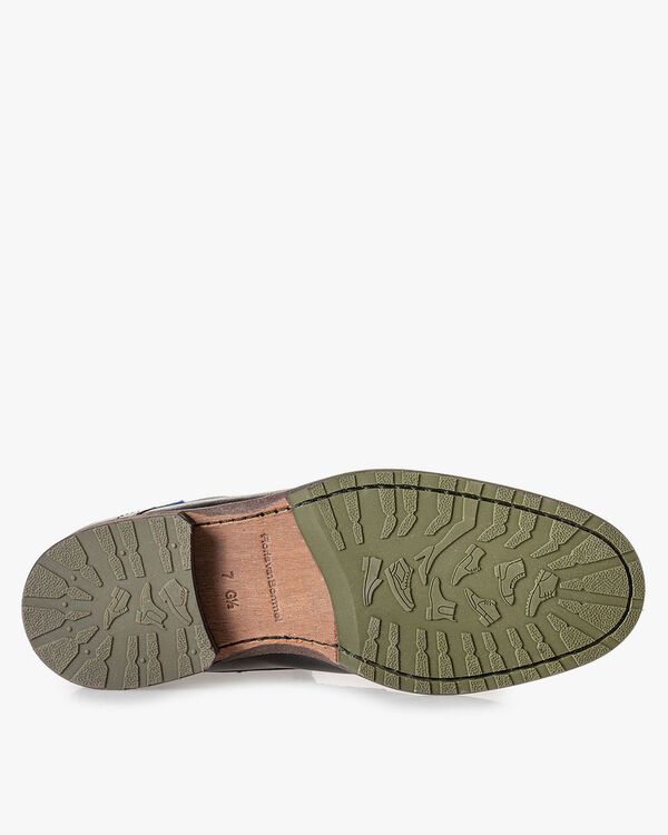 Lambskin lined black lace boot