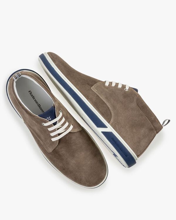 Boot suede leather taupe