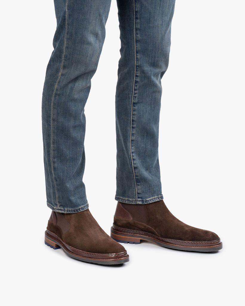 Chelsea boot dark brown suede leather