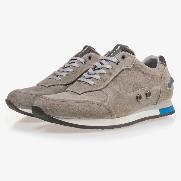 Olive green suede leather sneaker