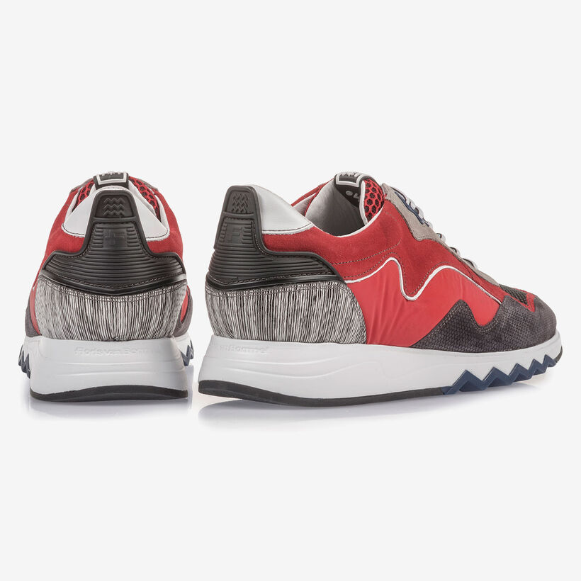 Red suede leather sneaker