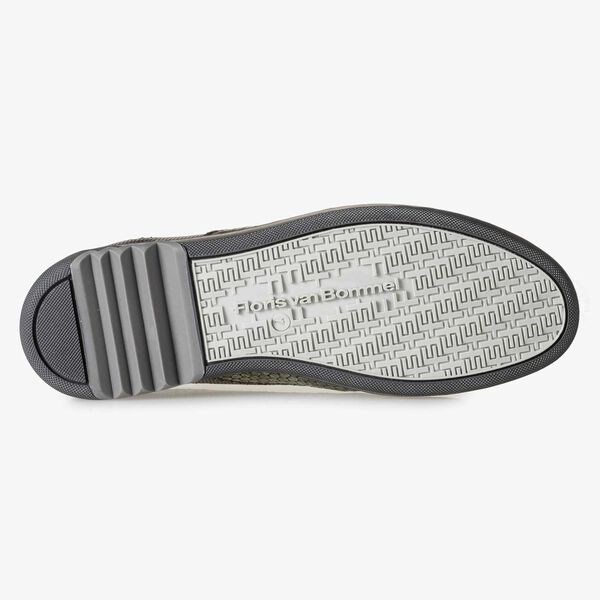 Green metallic print leather sneaker