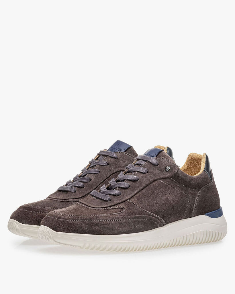 Grey suede leather sneaker