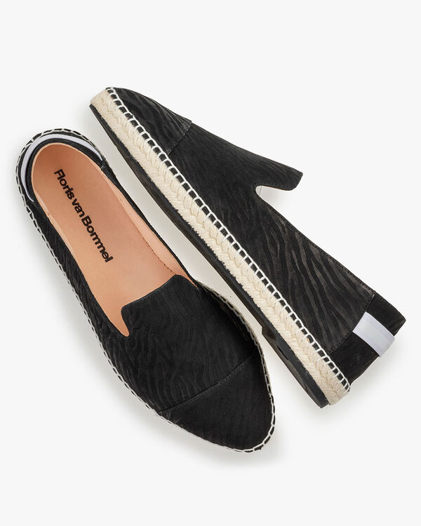 Espadrille printed leather black