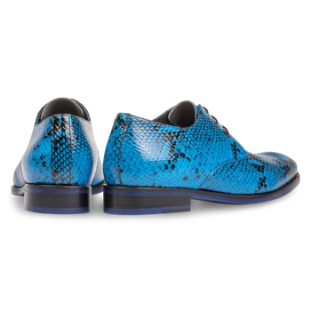 Premium blue lace shoe with snake print