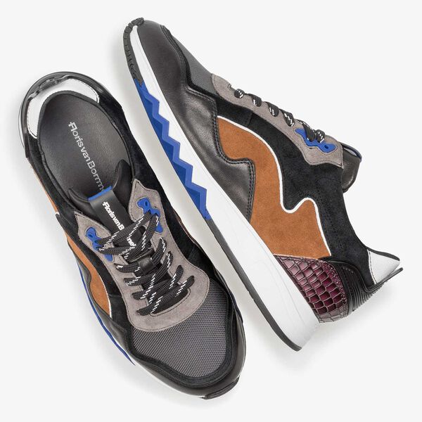 Multi-coloured suede leather sneaker