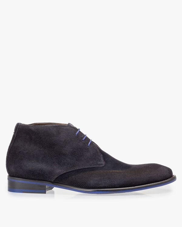Lace boot blue with print