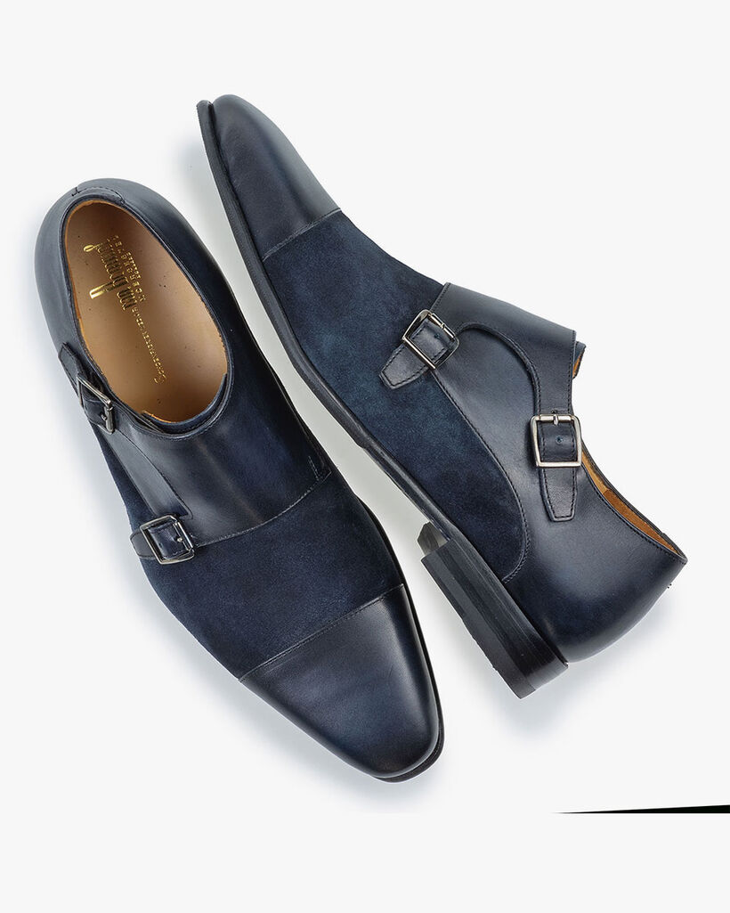 Double monk strap dark blue