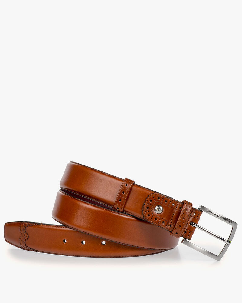 Cognac calf&rsquo;s leather belt
