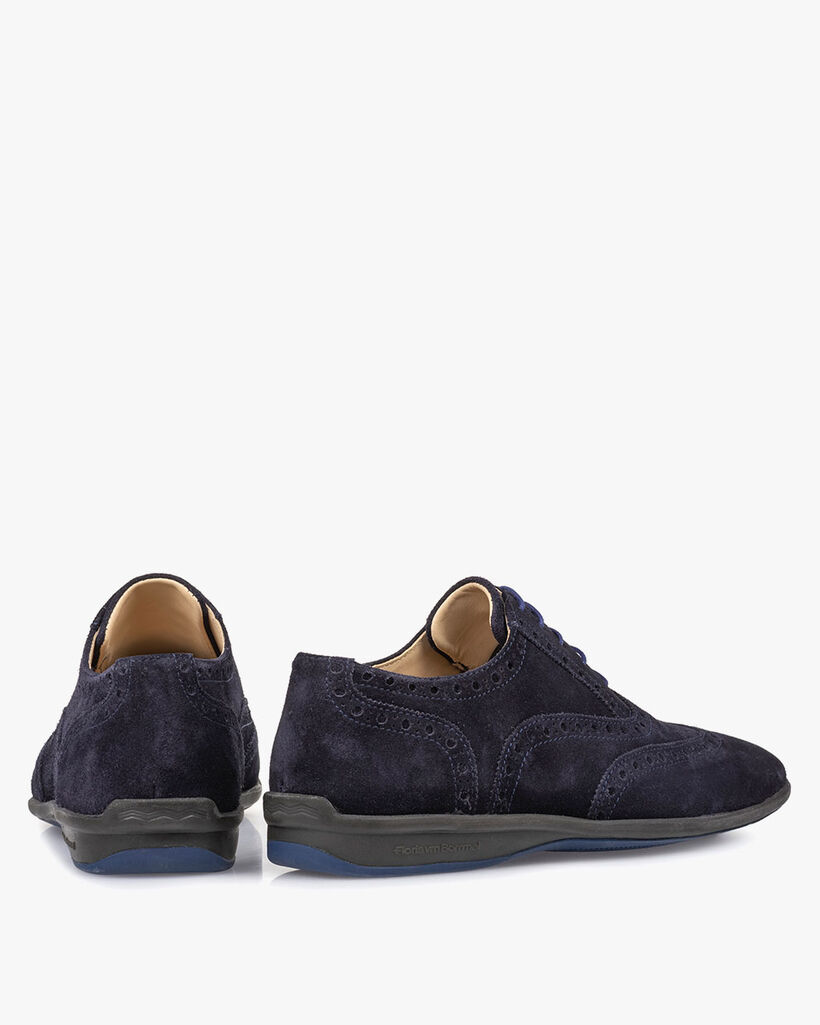 Lace shoe suede leather blue