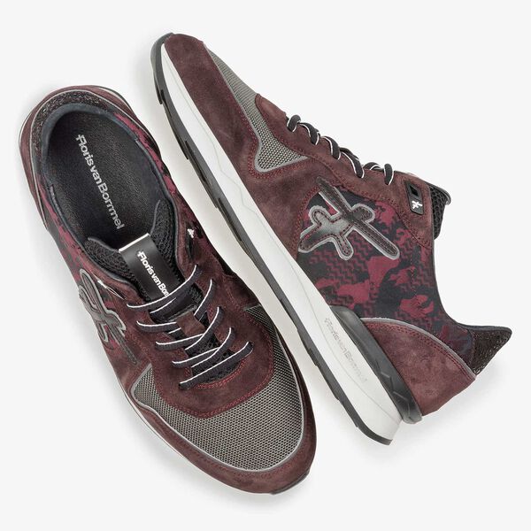 Red suede leather sneaker
