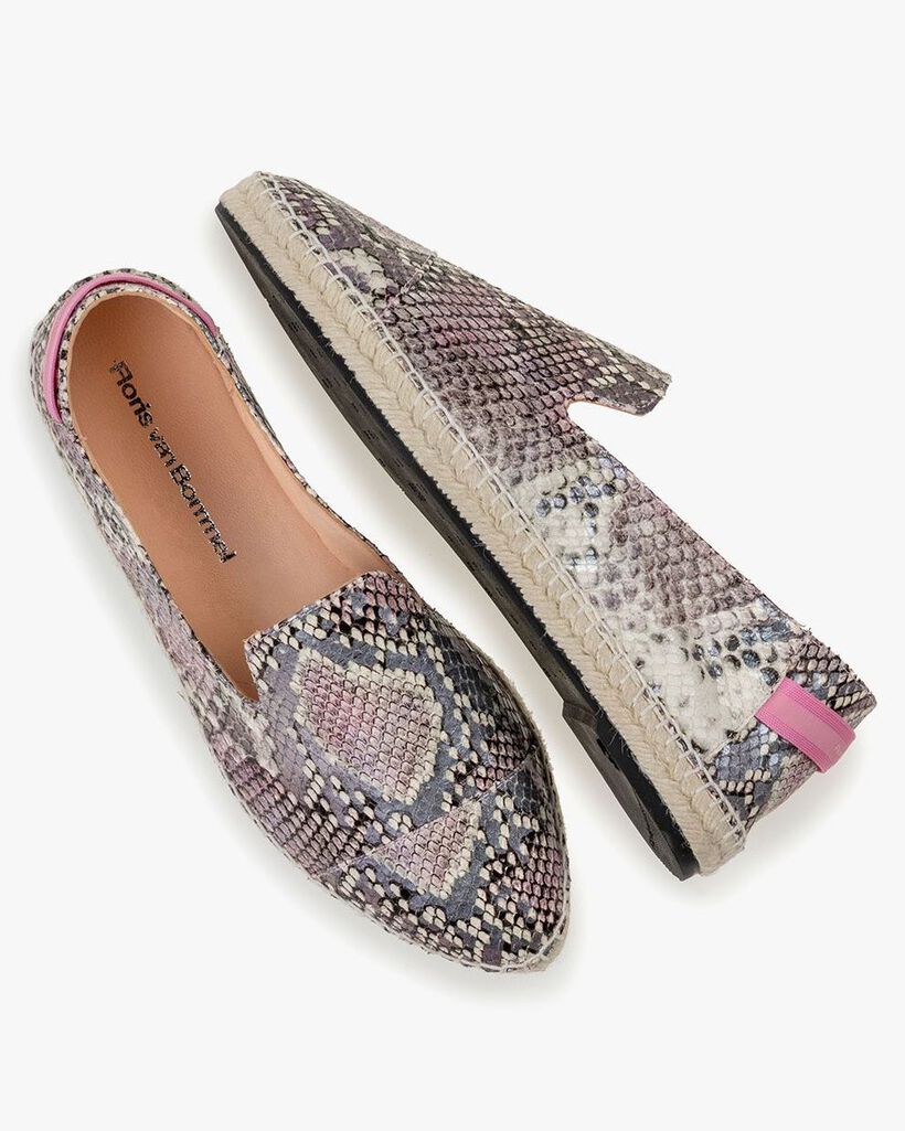 Espadrille printed leather pink