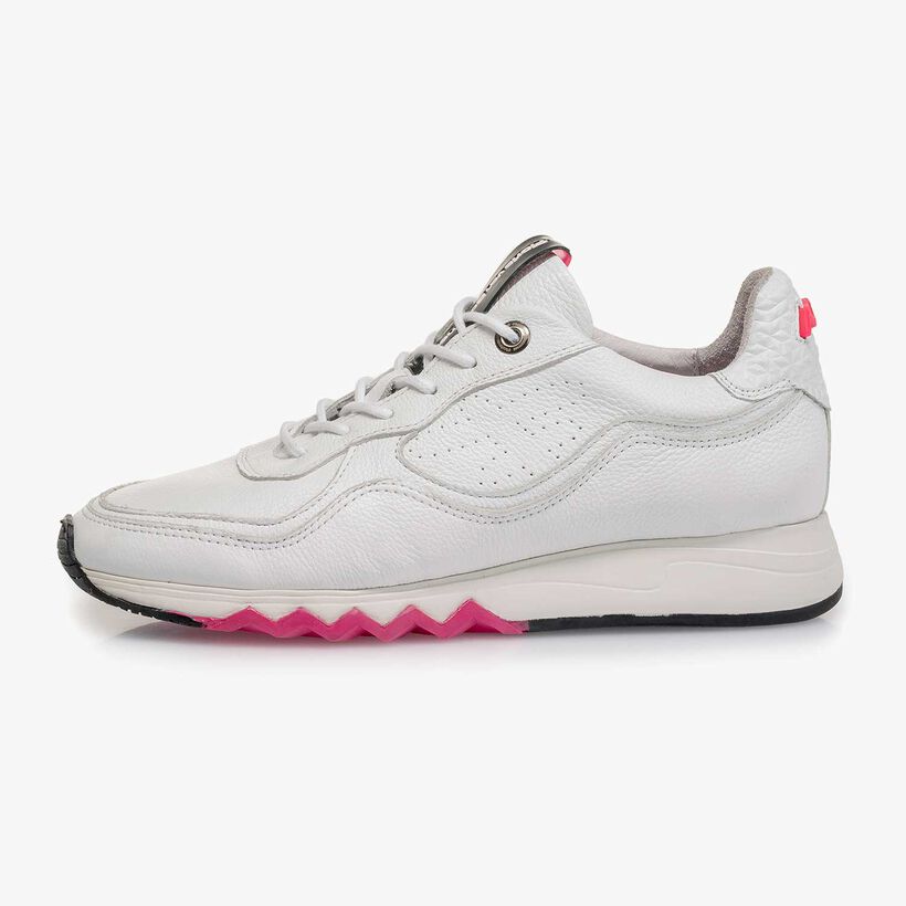 White structured calf leather sneaker