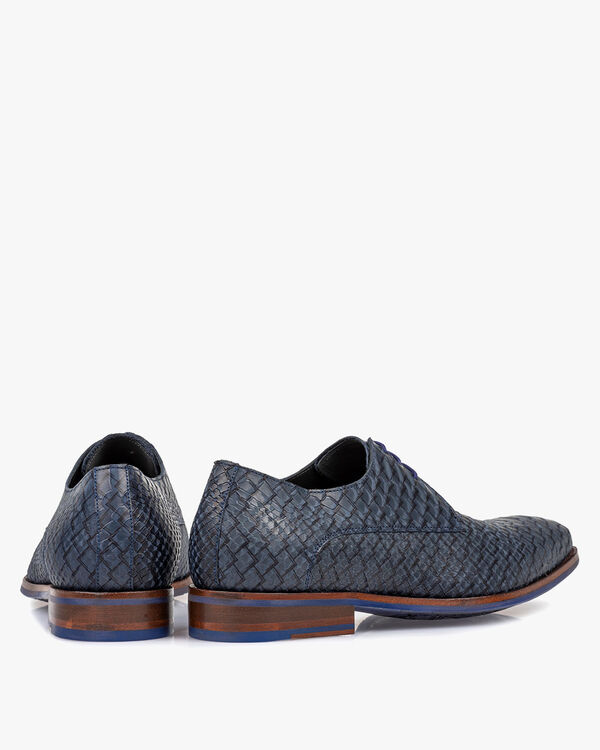 Lace shoe blue nubuck leather