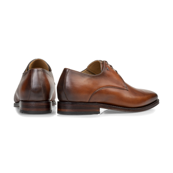 Lace shoe calf leather cognac