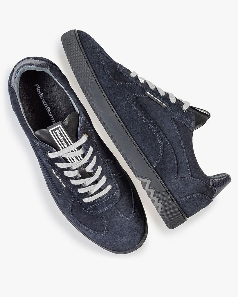 Sneaker dark blue suede leather