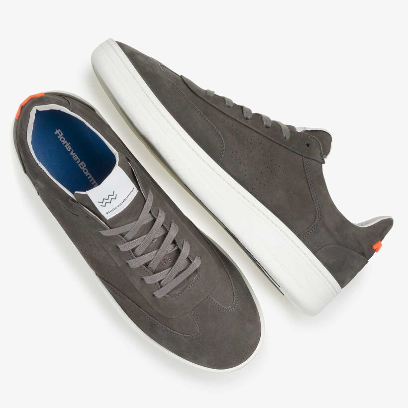 Dark grey nubuck leather sneaker