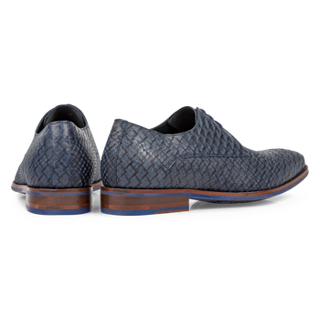Lace shoe blue nubuck leather