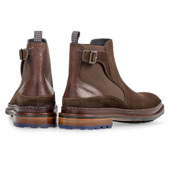 Chelsea boot dark brown suede leather