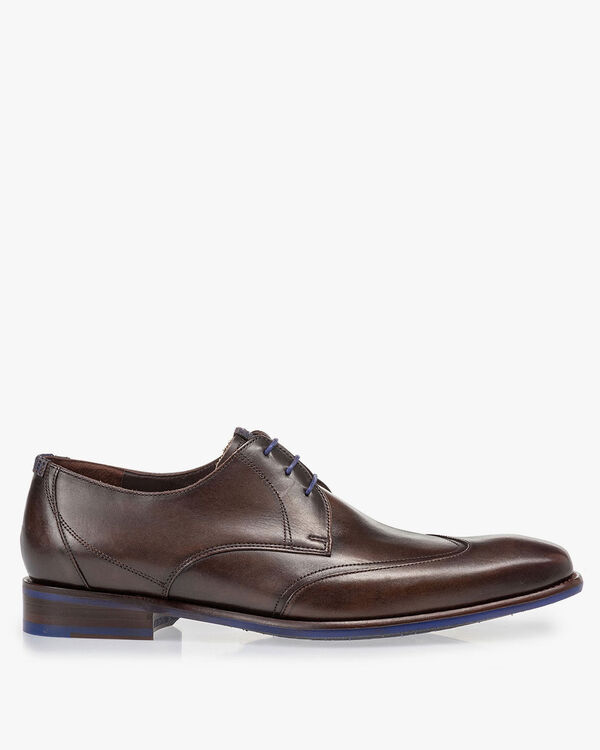 Lace shoe dark brown calf leather