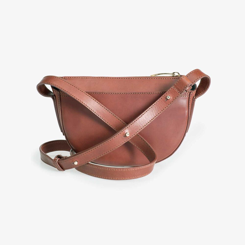 Brown leather cross body bag
