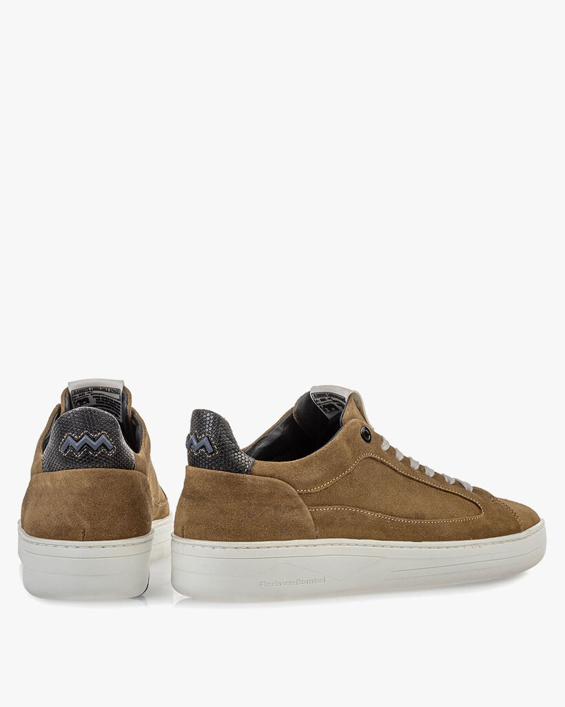 Sneaker beige suede leather