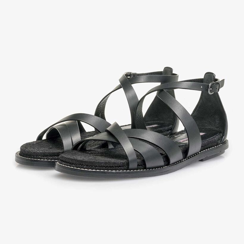 Black leather sandal