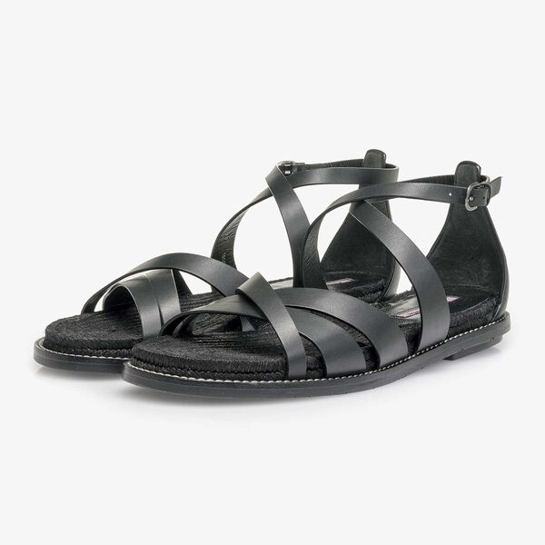 Black leather sandal
