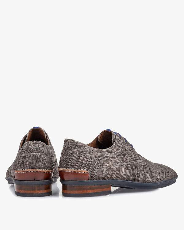 Lace shoe with print taupe