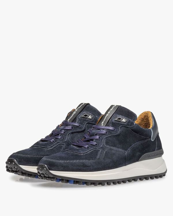Blue suede leather sneaker