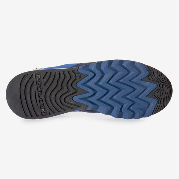 Bright blue suede leather sneaker