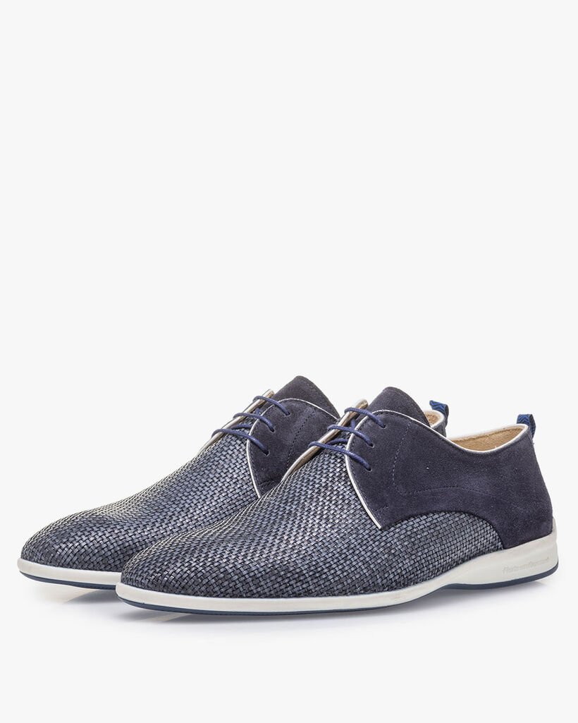 Blue braided lace shoe