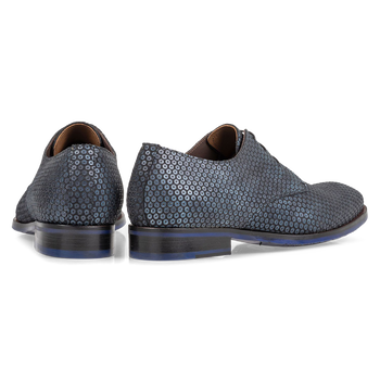 Lace shoe dark blue with print