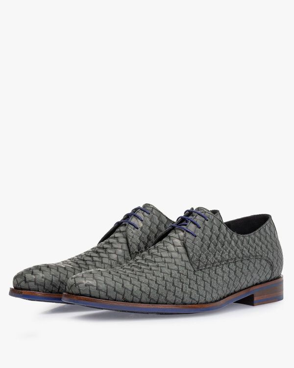 Lace shoe green nubuck leather