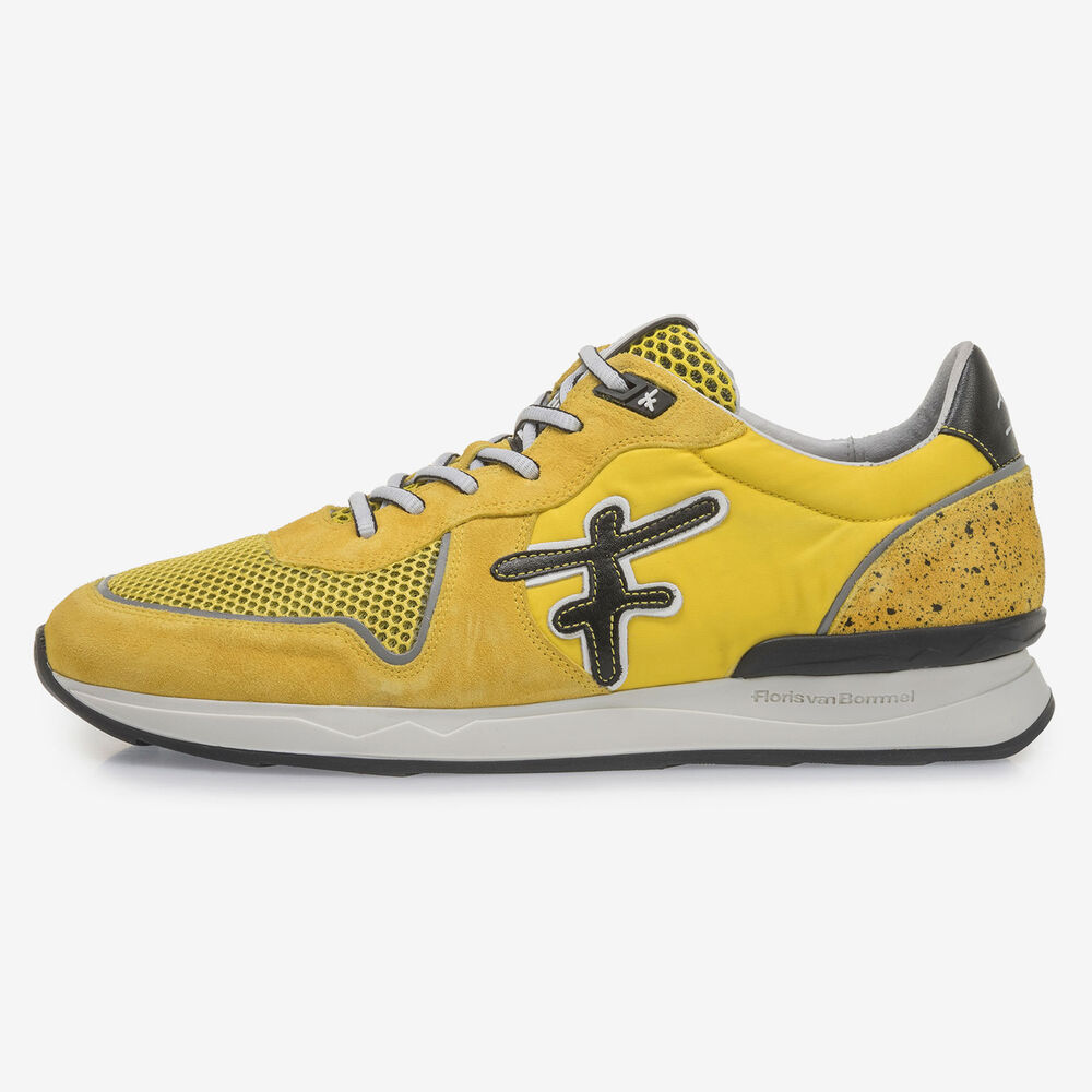 Yellow suede leather sneaker