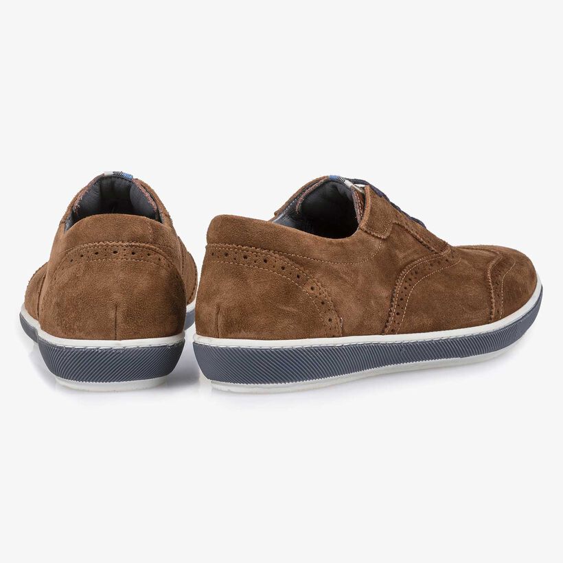 Brown suede leather brogue shoe