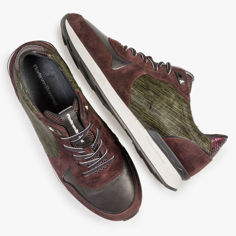 Red suede leather sneaker