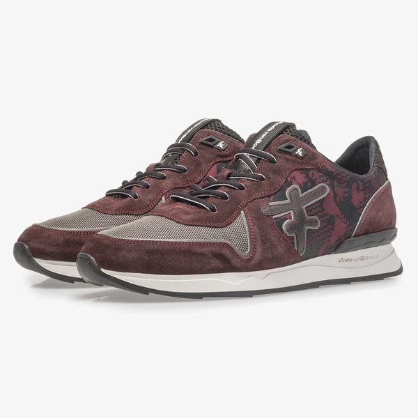 Red suede leather sneaker