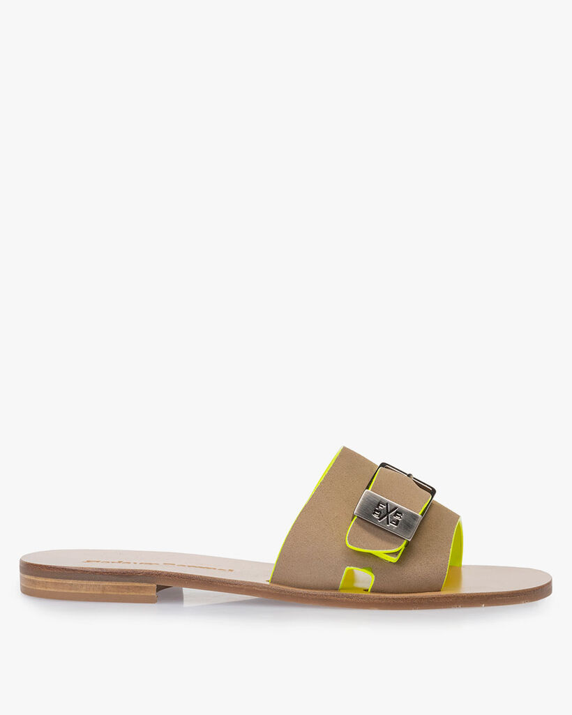 Slipper suede leather beige