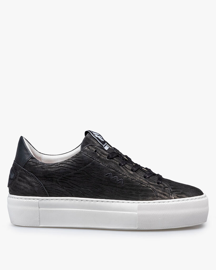 Sneaker printed leather black