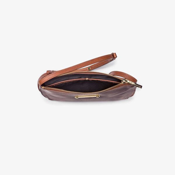 Brown leather cross body bag