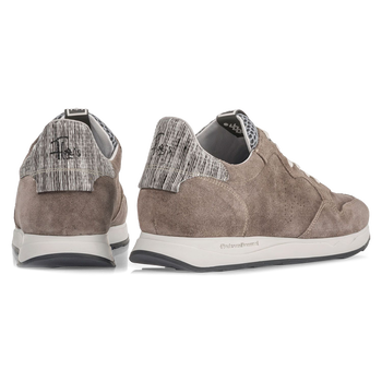 Taupe-coloured suede leather sneaker