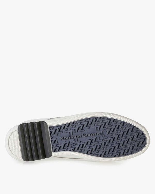 White nubuck leather sneaker with fine texture