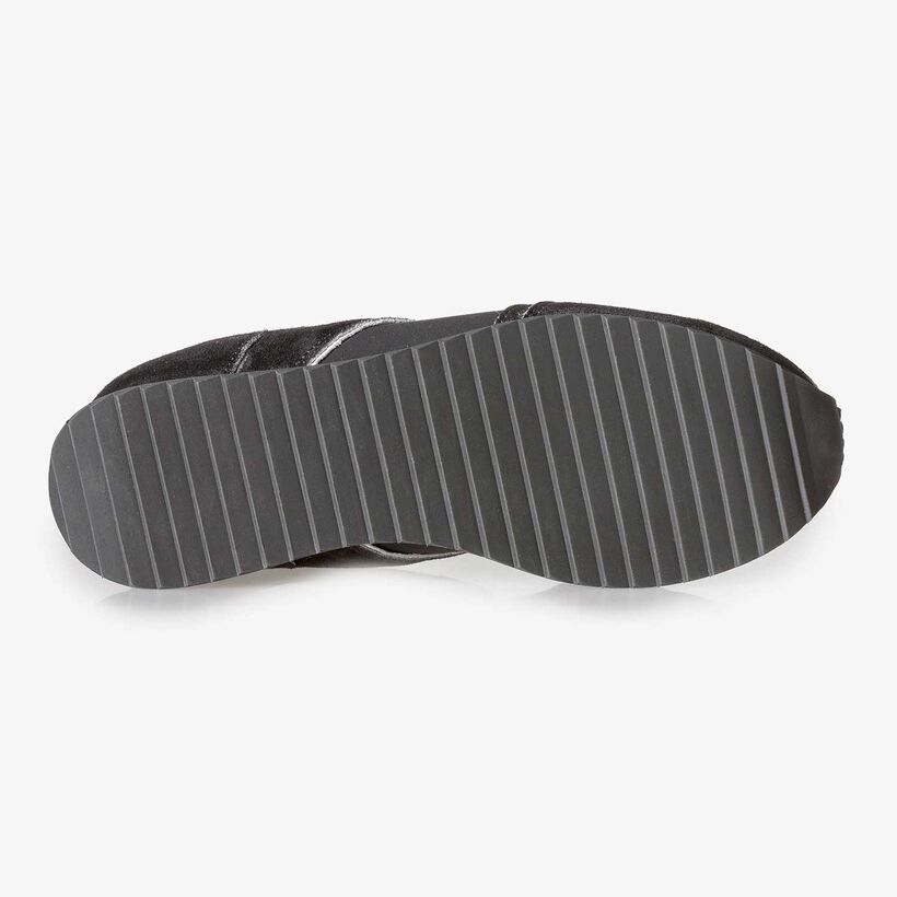 Black suede leather sneaker