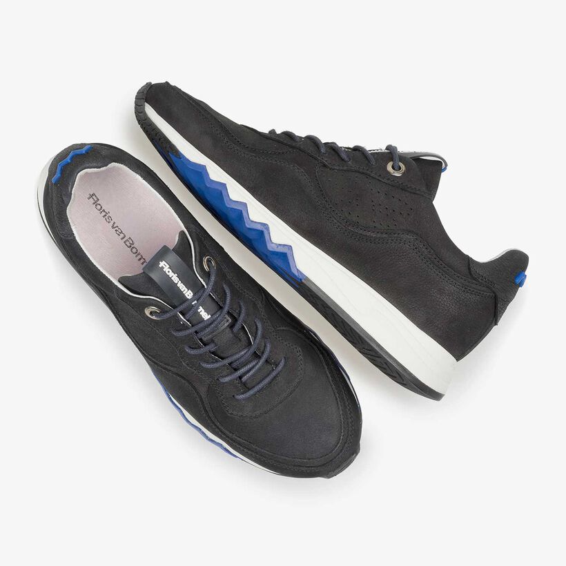 Black structured nubuck leather