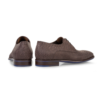 Lace shoe nubuck leather dark brown